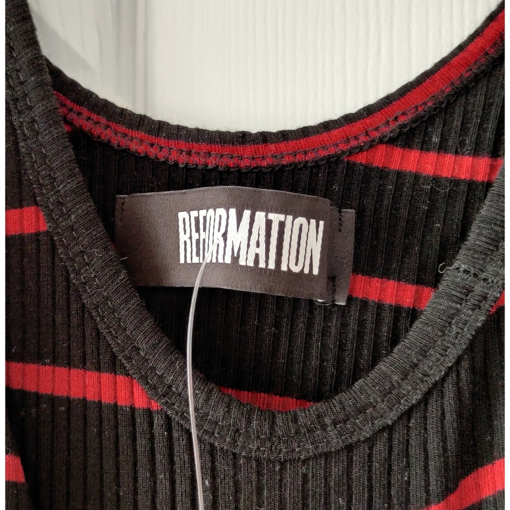 Reformation Ribbed Striped Mini Dress S - Picture 2 of 3